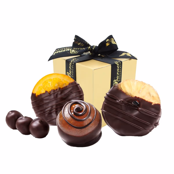 Dipped Candied Fruit Box - Black Ribbon