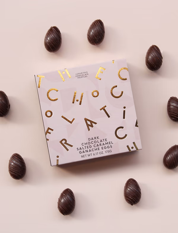 Dark Chocolate Salted Caramel Water Ganache Easter Eggs 175g