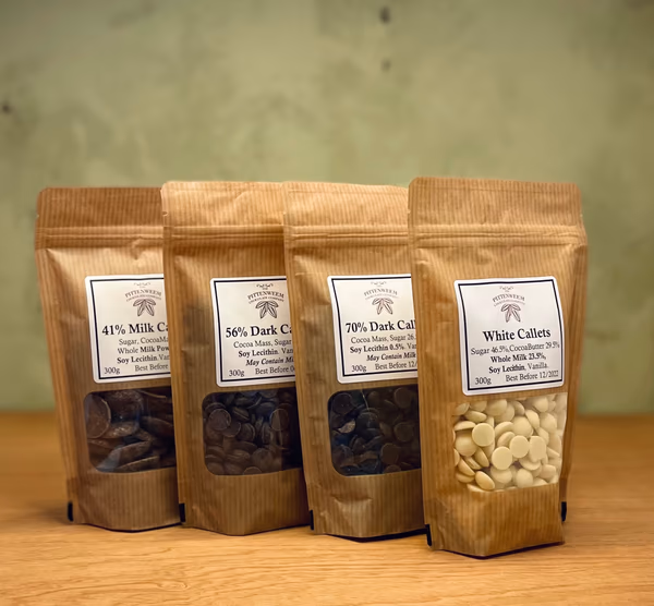 Belgian Chocolate Couverture Callets – Milk, White 300g