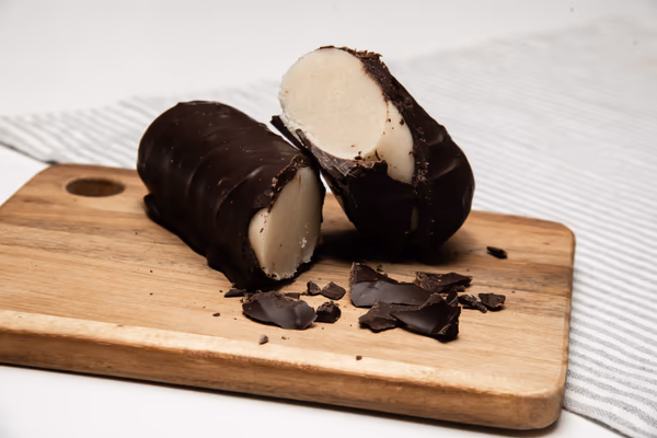 Dark Chocolate Coated Marzipan Log