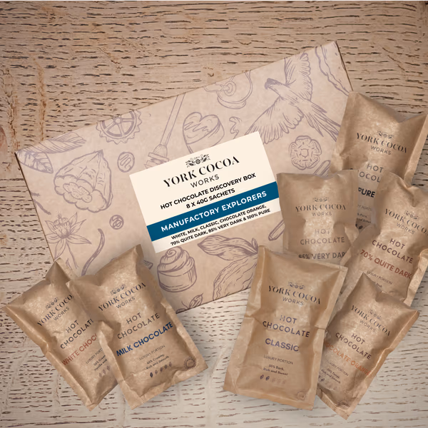 Manufactory Hot Chocolate Discovery Box - 8 x 40g Luxury Portions