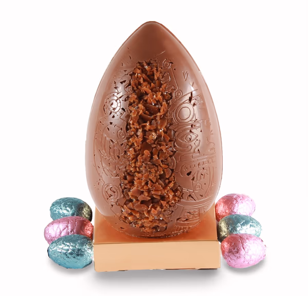 Salted Toffee Milk Egg, with Belgian Praline Eggs