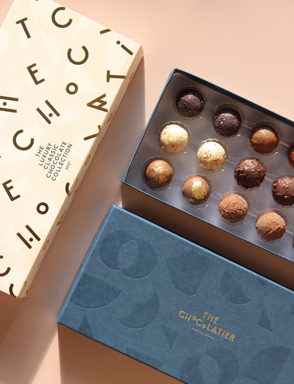 The Luxury Classic Chocolate Collection - 18 Dark, Milk and White Chocolates